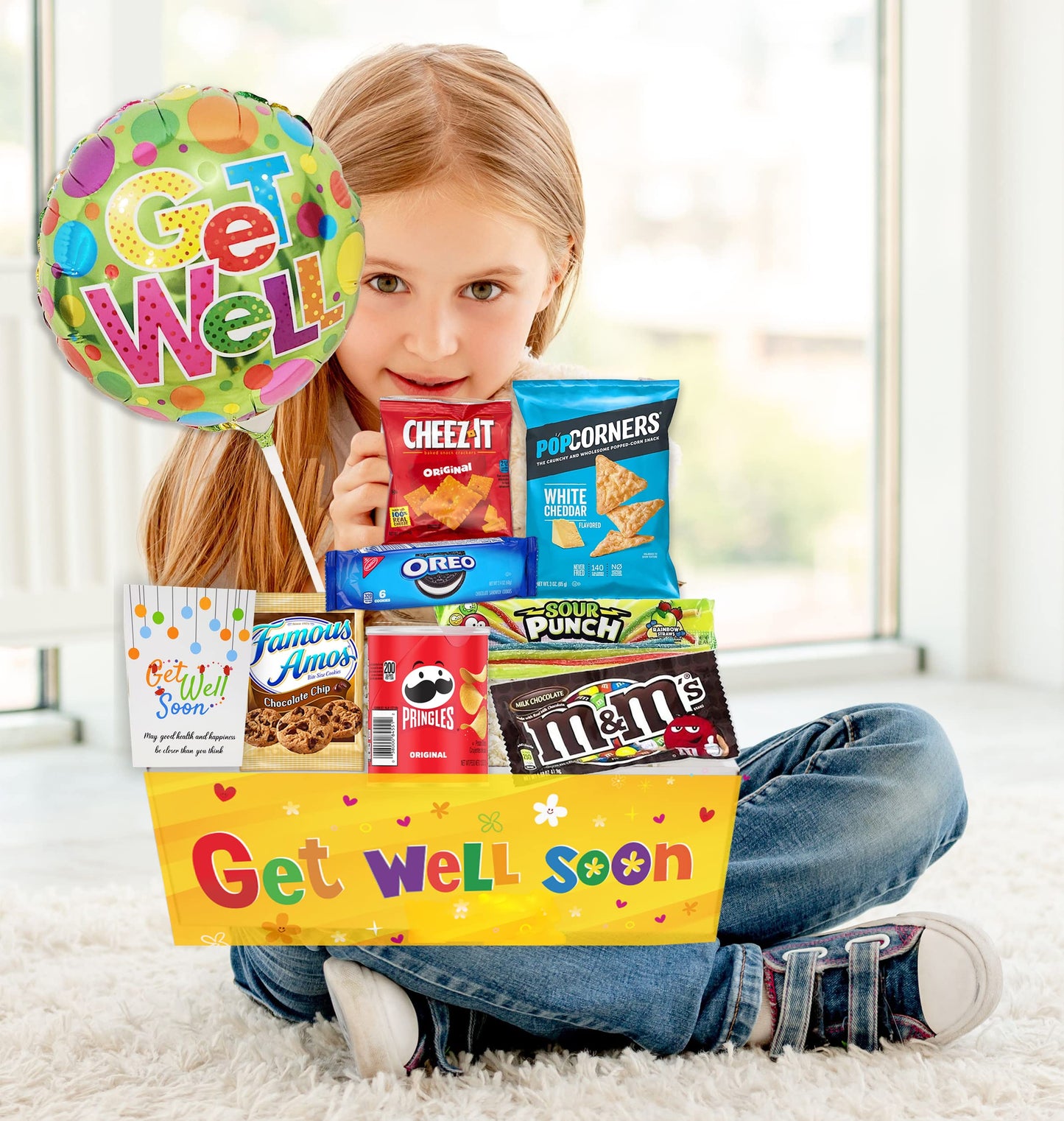GET WELL GIFT basket, package for kids Unisex, child boy or girl Care package, Feel better soon for home or hospital after surge
