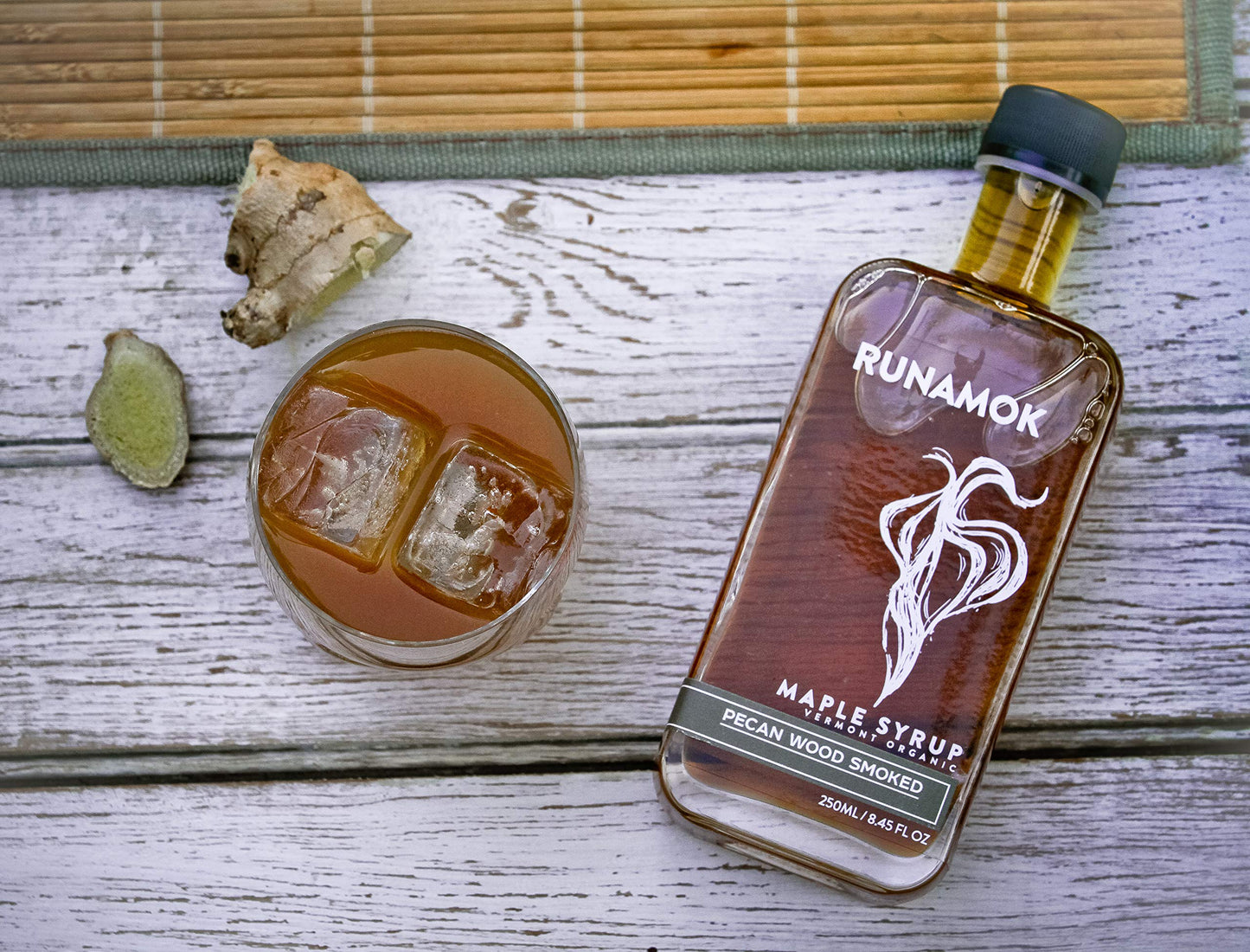 Runamok Organic Pecan Wood Smoked Maple Syrup - 8.45 Fl Oz - Authentic Vermont Flavor - Brown