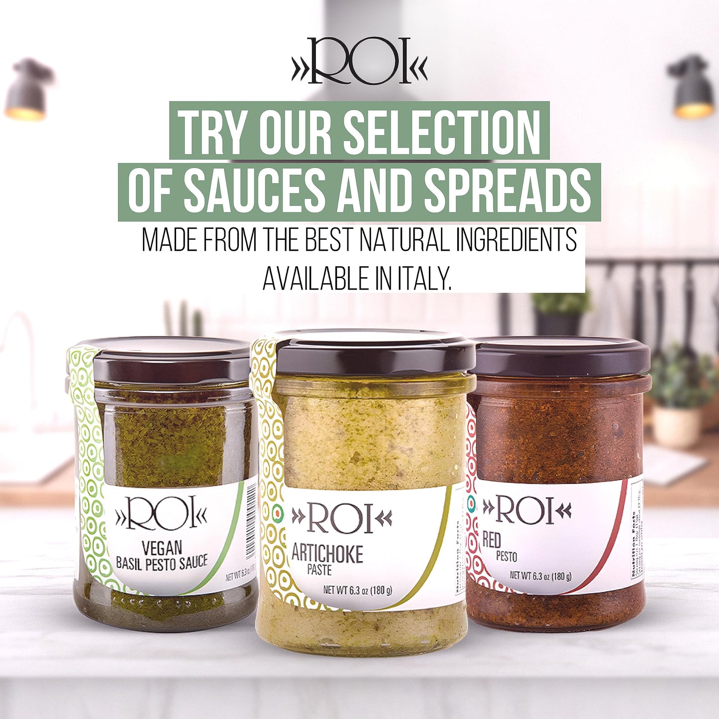 ROI Italian Artichoke Dip - Gourmet, Healthy, Vegan, Natural Artichoke Pesto for Bruschetta, Spinach Artichoke Dip, Sandwich Spr