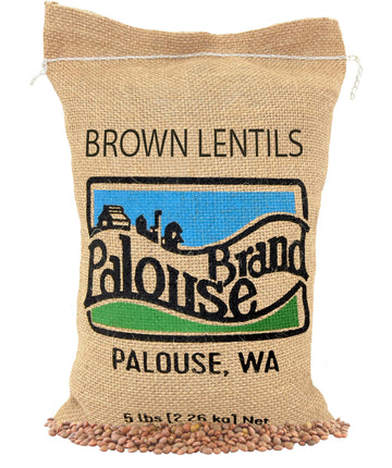 Small Brown Dry Lentils | 5 Lbs Plastic Free Packaging | Family Farmed In Washington State | 100% Desiccant Free | Non-Gmo | 100