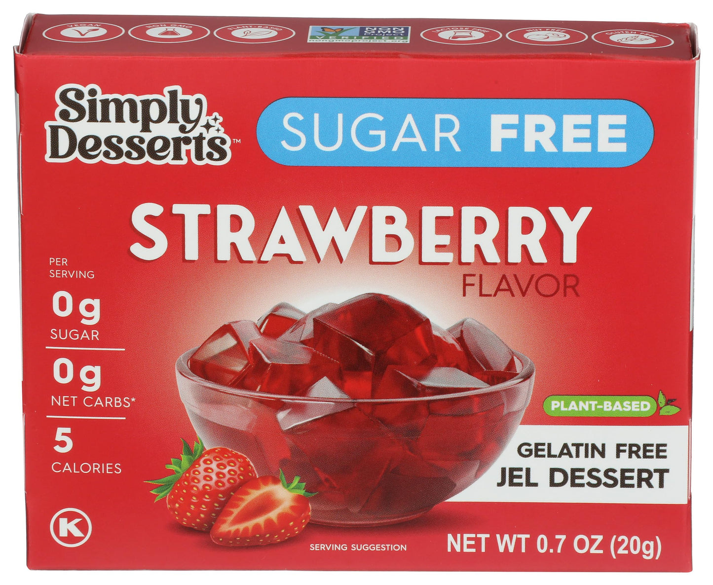 Simply Delish, Jel Dessert Strawberry, 0.7 Ounce