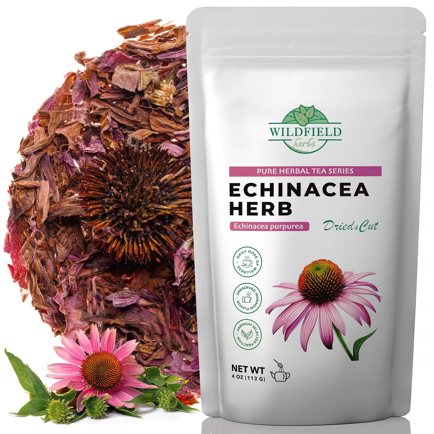 4 oz. Dried Echinacea Herb Herbal Tea (Crataegus L.) - 113g Echinacea Root Herb Tea Equin  cea