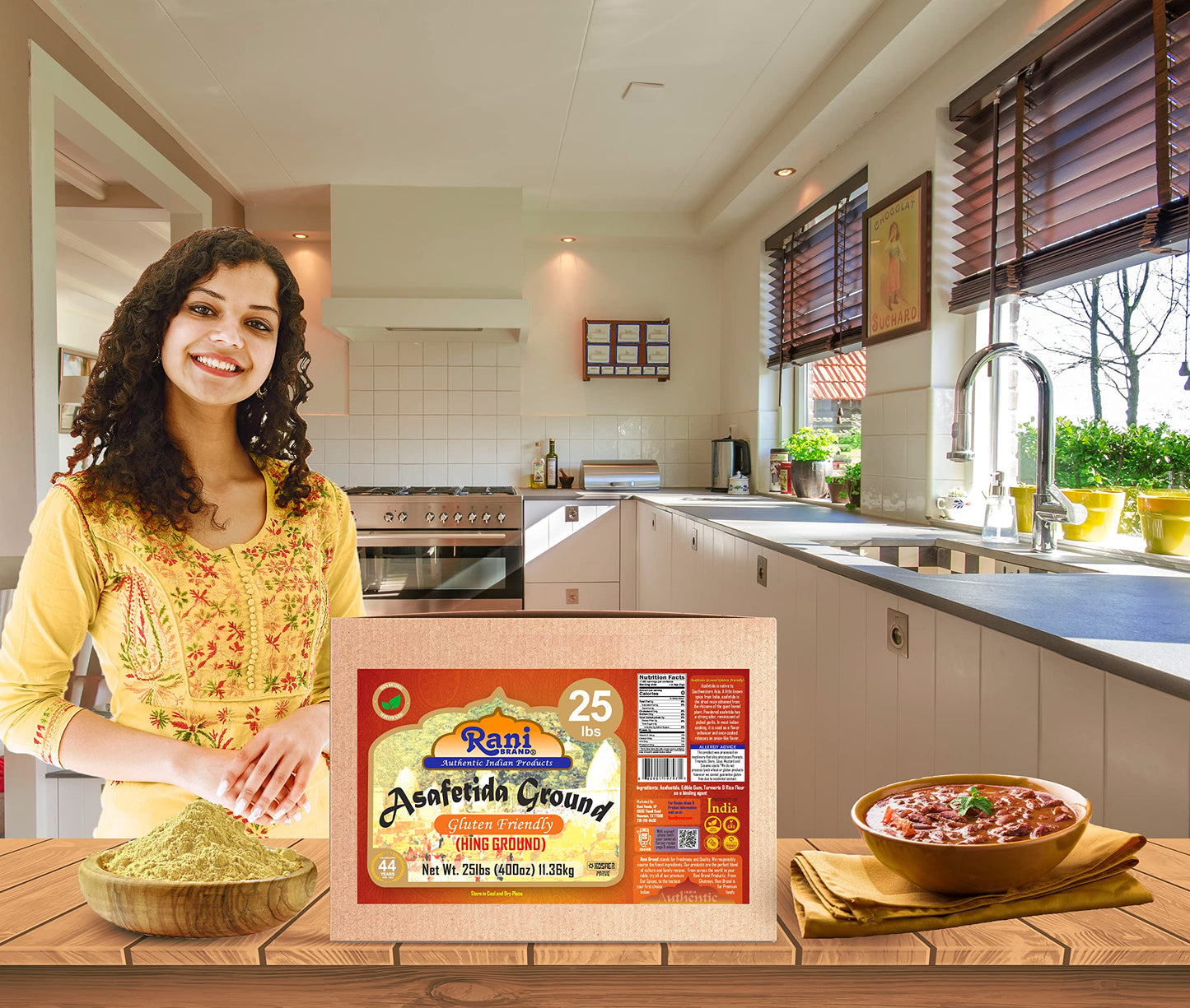 Rani Asafetida (Hing) Ground 400oz (25lbs) 11.36kg Gluten Friendly, Bulk Box ~ All Natural | Salt Free | Vegan | Non-GMO | KOSHE
