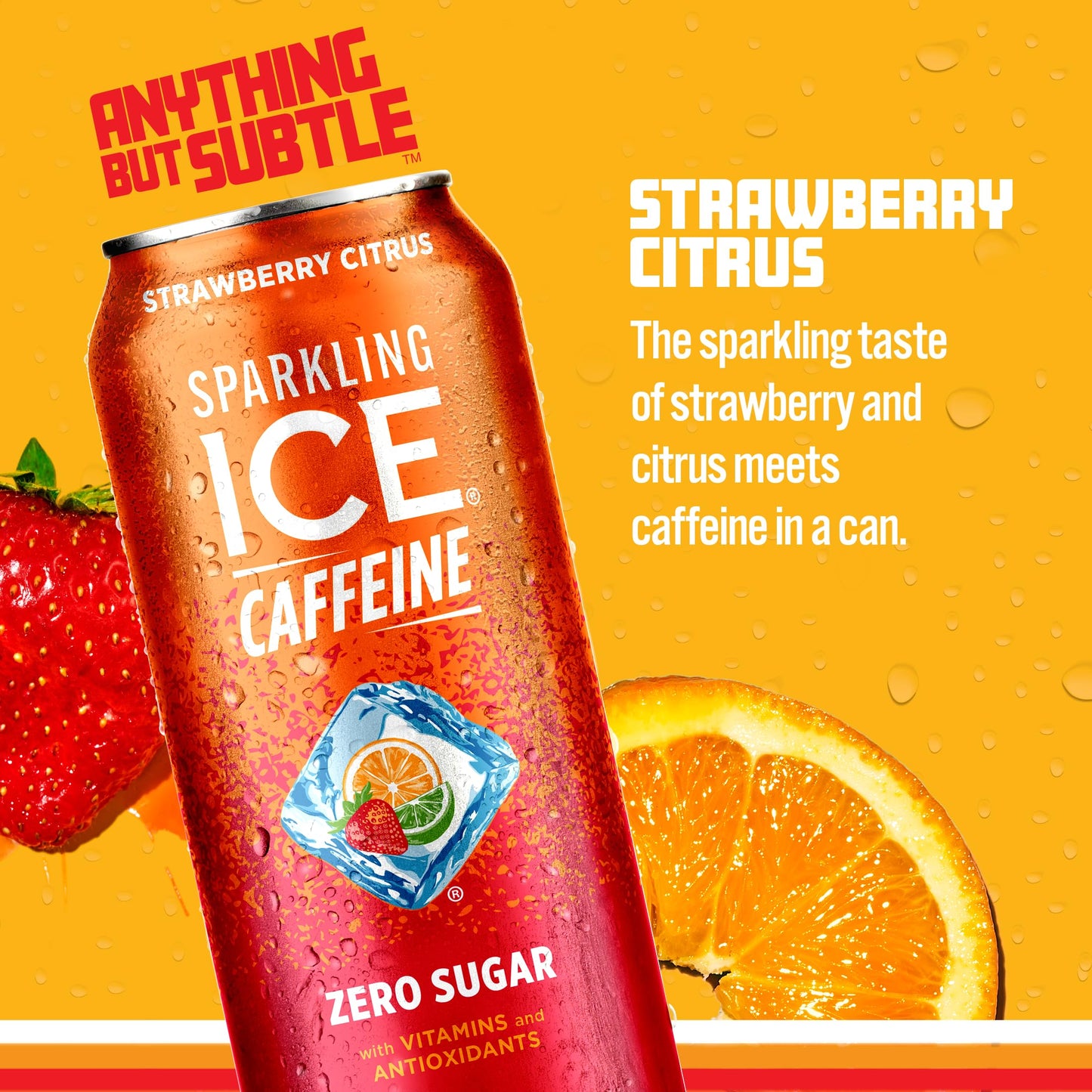 Sparkling ICE Strawberry Citrus Sparkling Water, Zero Sugar, 16 fl oz Cans, Pack of 12