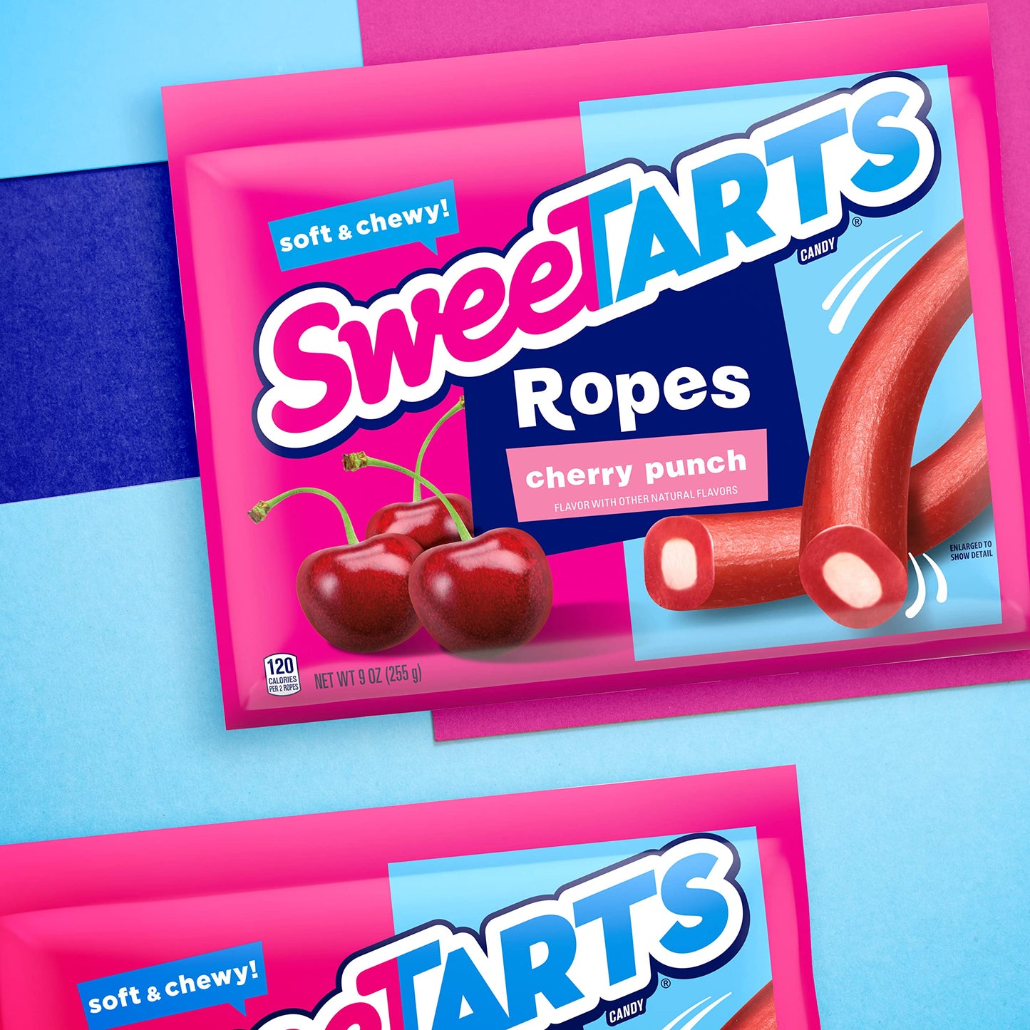 SweeTARTS Soft & Chewy Ropes Candy, Cherry Punch, 9 Ounce (Pack of 2)