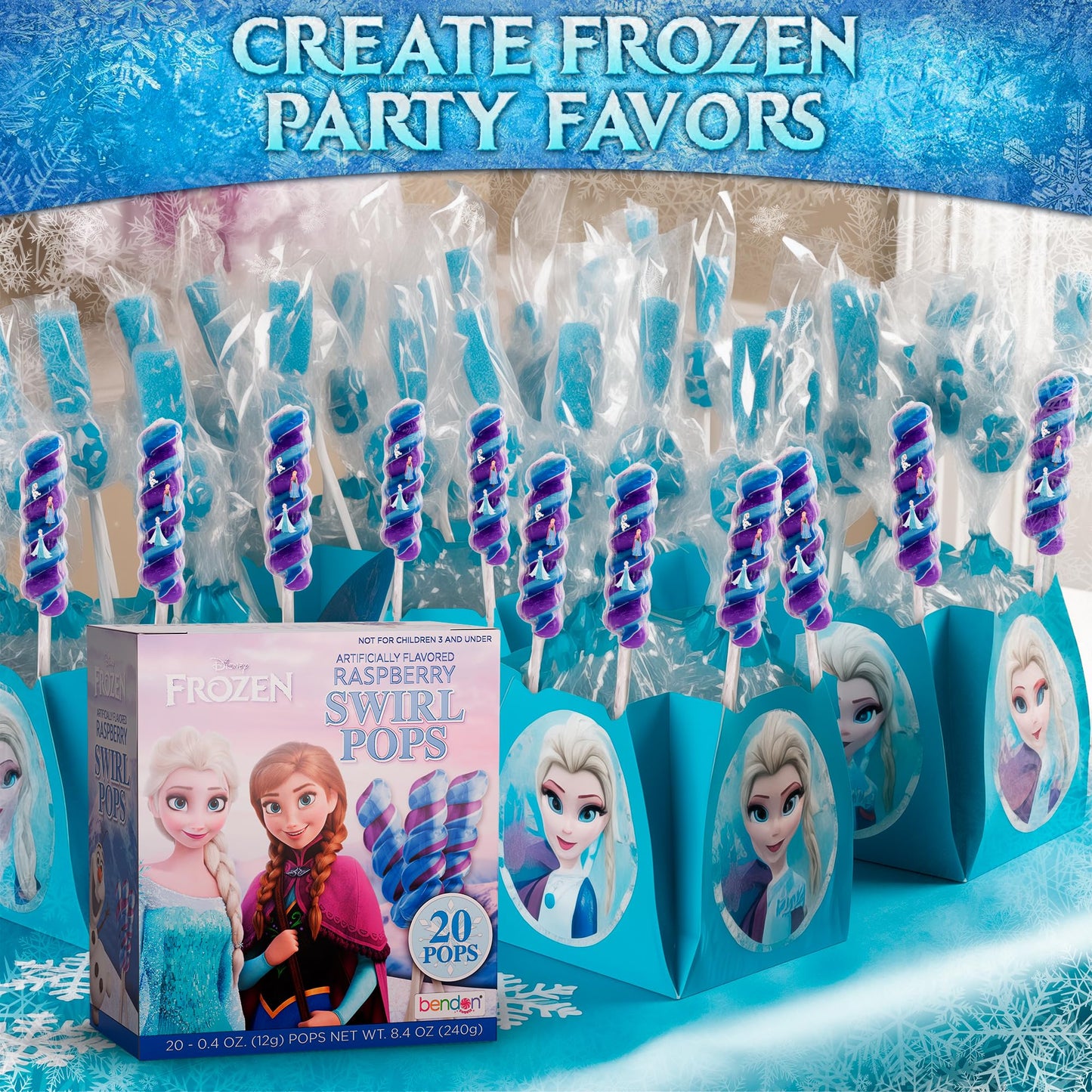 Disney Frozen Swirl Lollipops 20pk- Frozen Candy For Disney Frozen Party Favors & Frozen Party Decorations - Elsa And Anna Froze