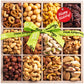 Nut Cravings Gourmet Nuts Gift Basket - 12 Assortments, Happy Holiday - Reusable Wooden Tray