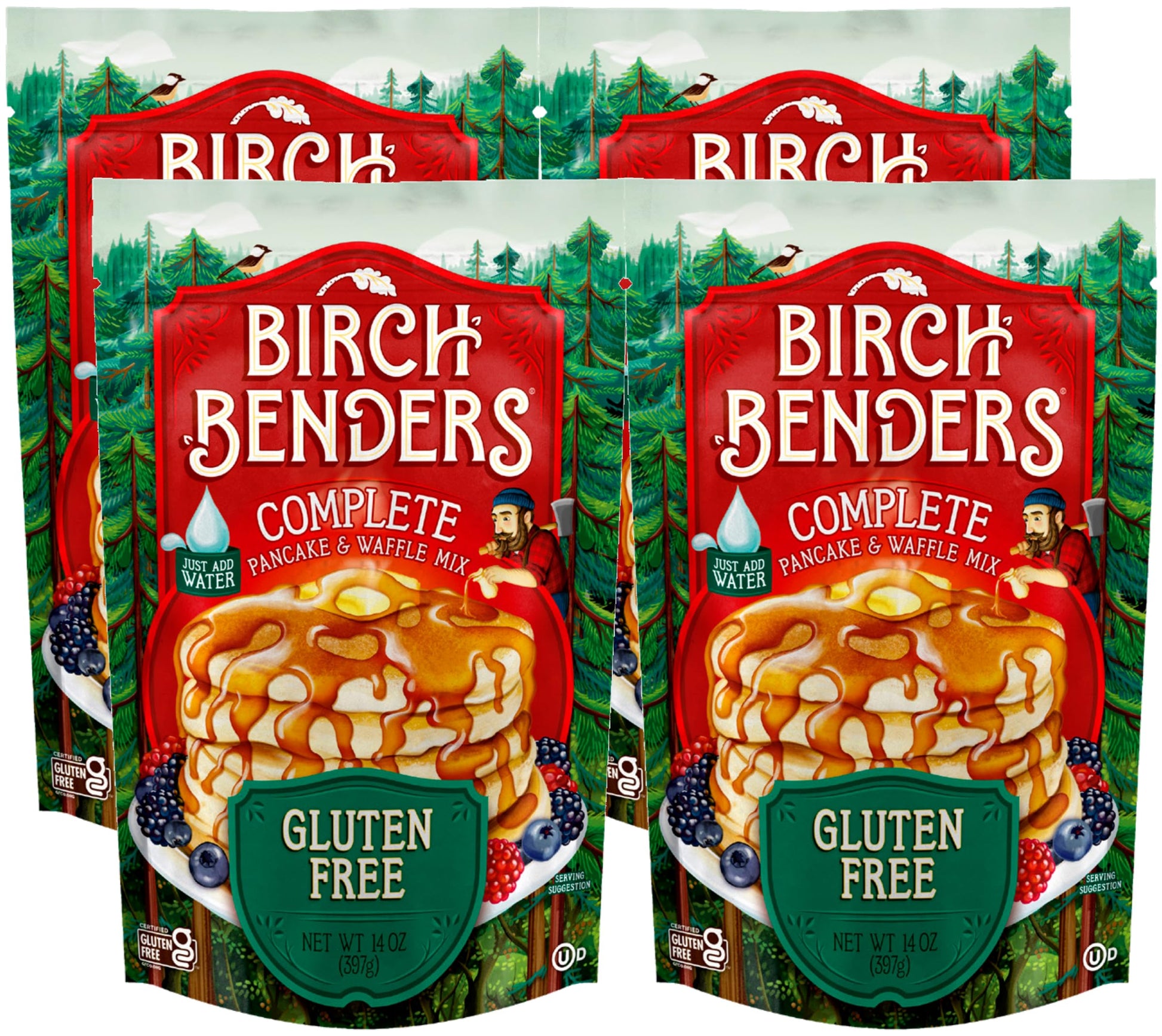 Birch Benders Gluten Free Pancake and Waffle Mix, 14 Ounce (Pack of 4)