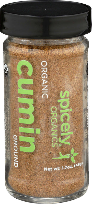 Spicely Organic Cumin Powder 1.70 Ounce Jar Certified Gluten Free