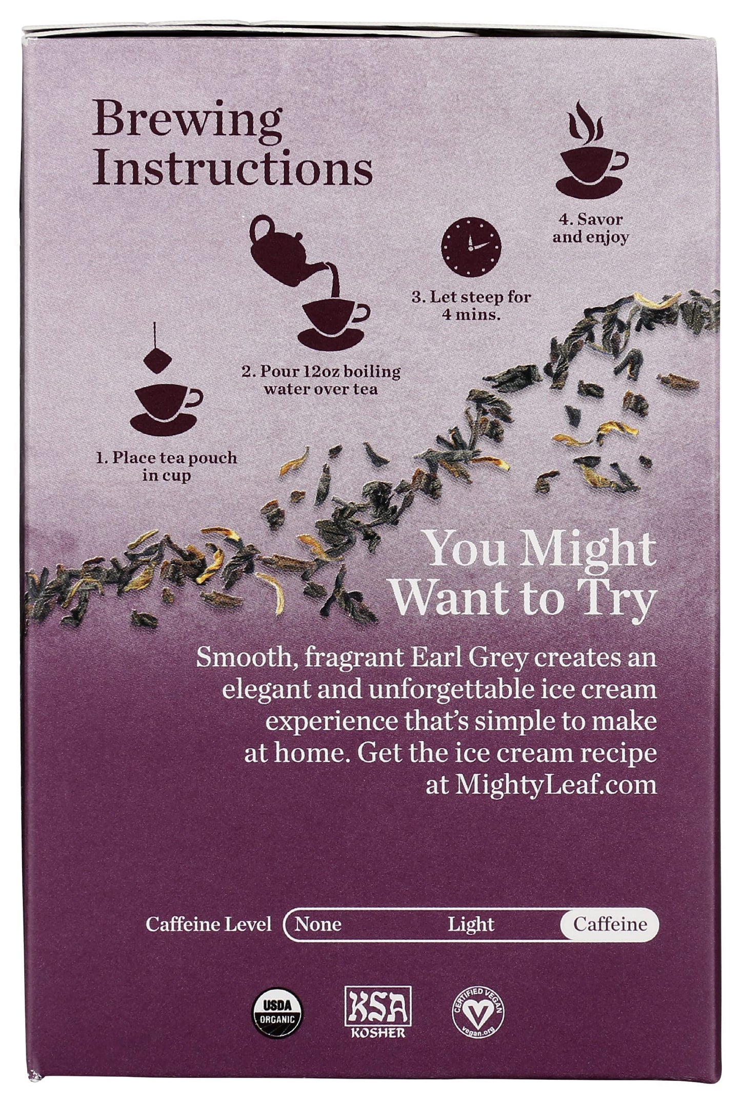 Mighty Leaf Tea Organic Earl Grey Hand-Stitched Tea Bags, 15 Ct