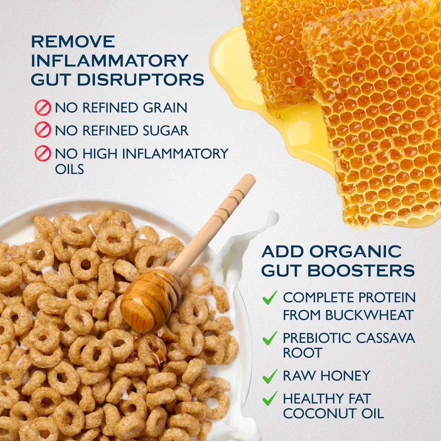 Lovebird Organic Gluten Free Cereal, Honey Flavor - Prebiotic Fiber, Gut Health, Low Sugar, Grain Free, Breakfast or Snack - Hea