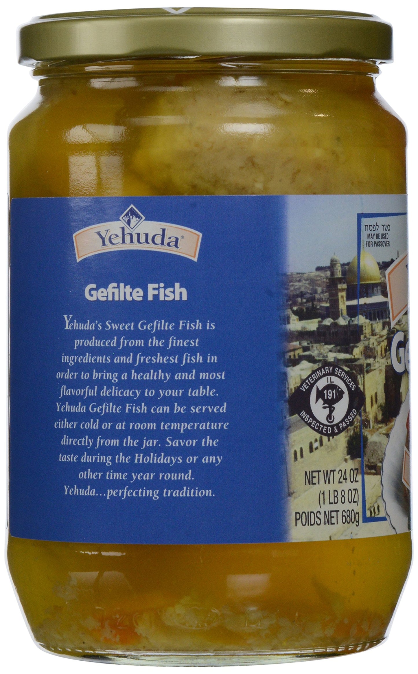 Yehuda Matzo Gefilte Fish, Sweet, 24 oz