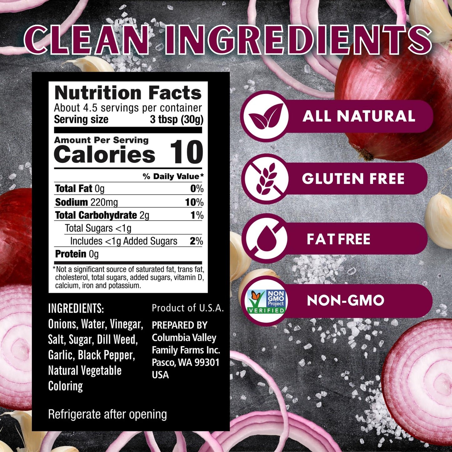 Fosters Pickled Red Onions, 16oz, 2 Pack, Gluten Free, Low Calorie Snack