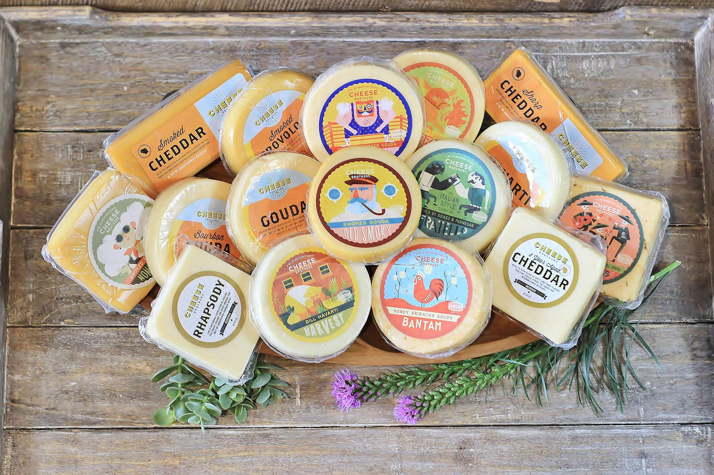 CHEESE BROTHERS INC Ultimate Assortment Gift Box - 16 Piece Set with Aged Cheddar, Gruyere, Spicy Gouda, and more from Wisconsin