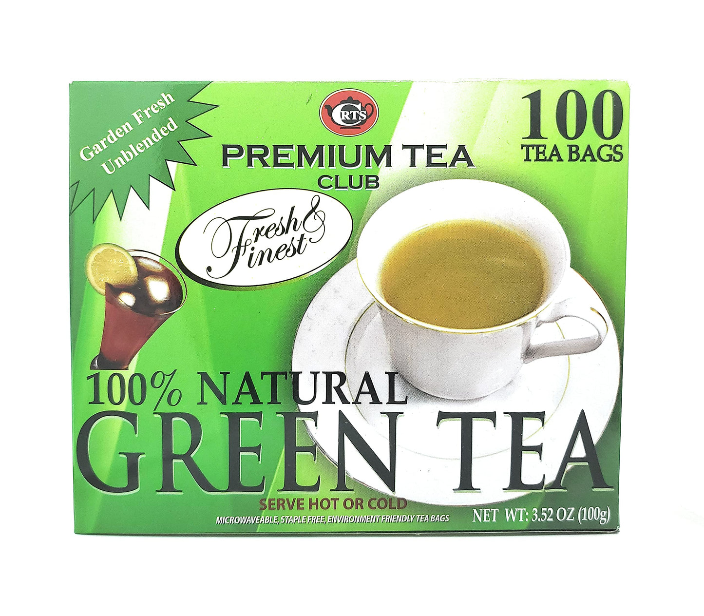 Ceylon Tea Club Green Tea - 100% Natural, 100 Bags, 100 Count, Model 65470