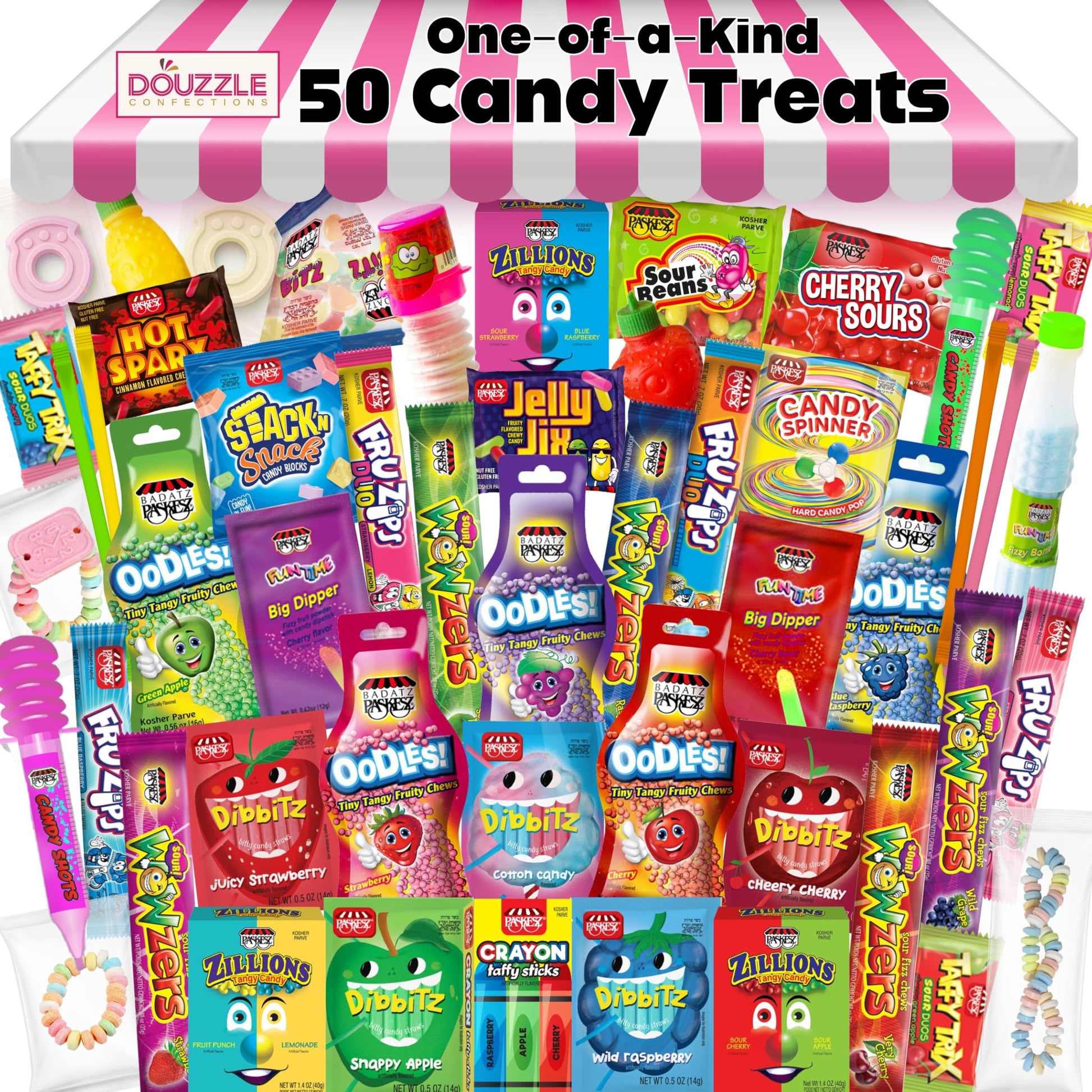 DOUzzle Back To School Bulk Novelty Candy Variety Pack w/Marines Edible Crayons & Candy Blocks (50 Count) Individually Wrapped B