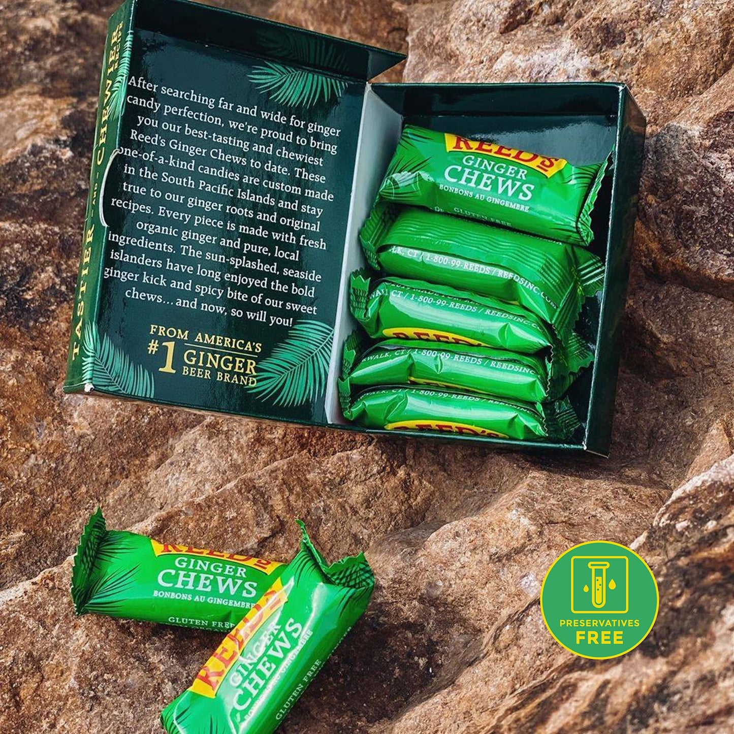 Reed'S All Natural Ginger Chews Chewy Ginger Candy - Sweet & Spicy Individually Wrapped Candy For Snacking, Upset Stomach & Morn