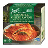 Amys Frozen Meals, Vegan Spinach Ravioli Pasta Bowl, Made With Organic Spinach, Vegan Ricotta-Style Cheeze, and Tomatoes, Micro