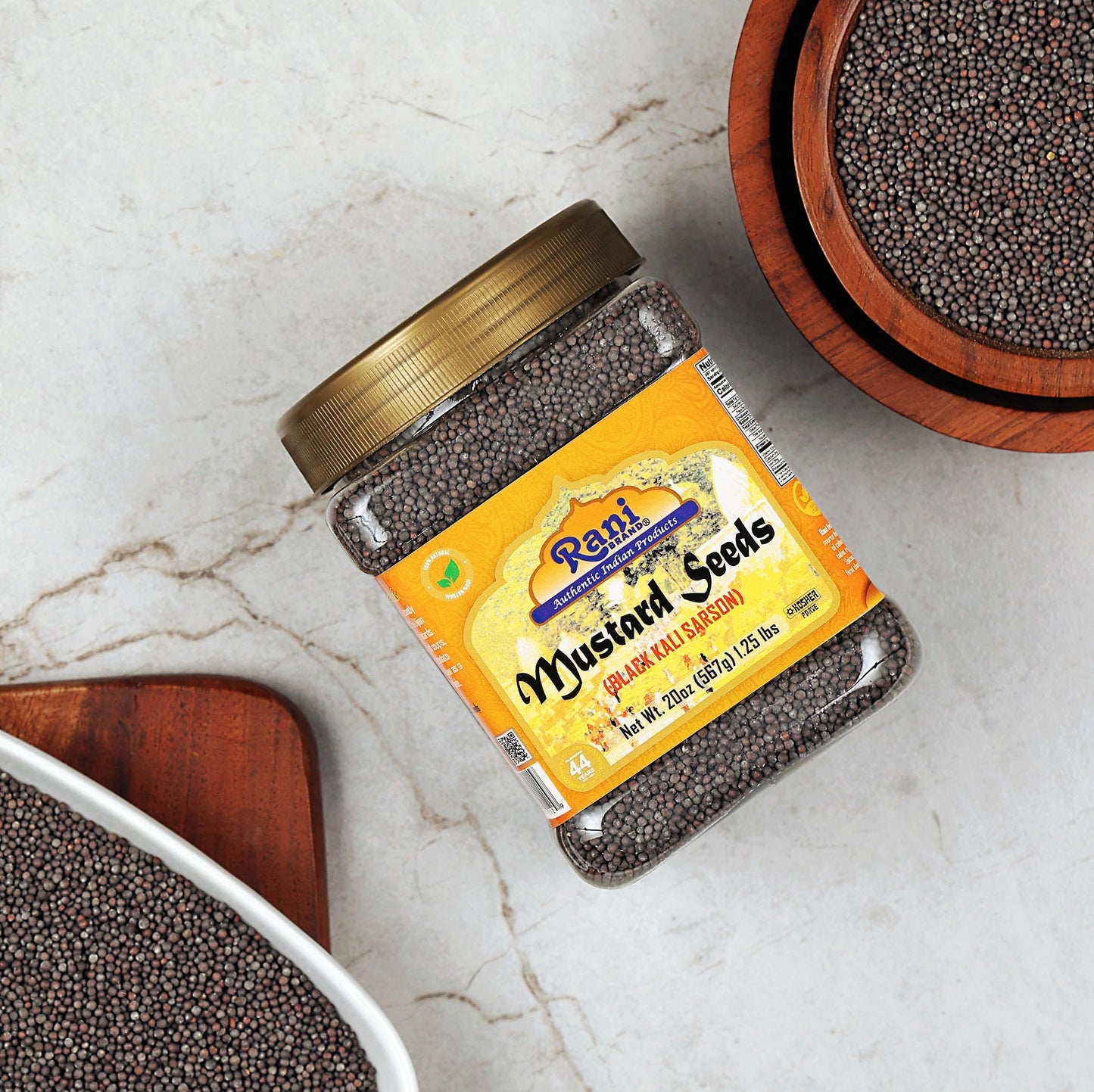 Rani Black Mustard Seeds Whole Spice, 20oz (567g), Gluten Friendly, Non-GMO, Vegan, Indian Origin