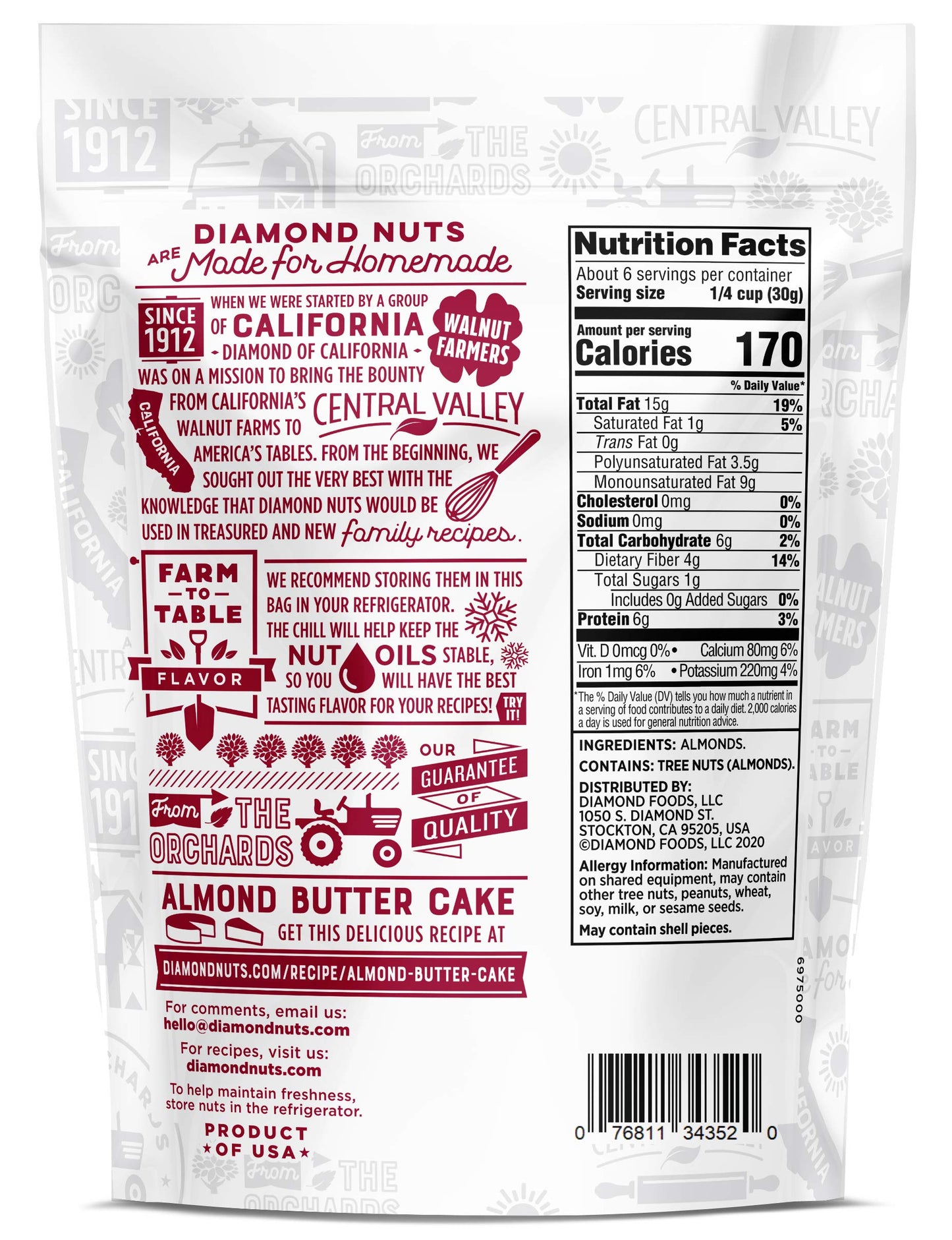 Diamond Of California Sliced Almonds, 6 Oz, 1 Unit