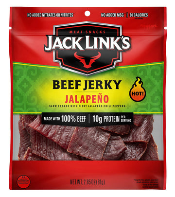 Jack Links Beef Jerky, Jalapeno, 10g Protein, 80 Calories, 2.85 Oz, Keto Friendly, Plastic