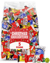 Bulk Christmas Chocolate Candy Variety Pack - 5 Pound Bag of Individually Wrapped Assorted Milk Chocolate Candies for Trick or T