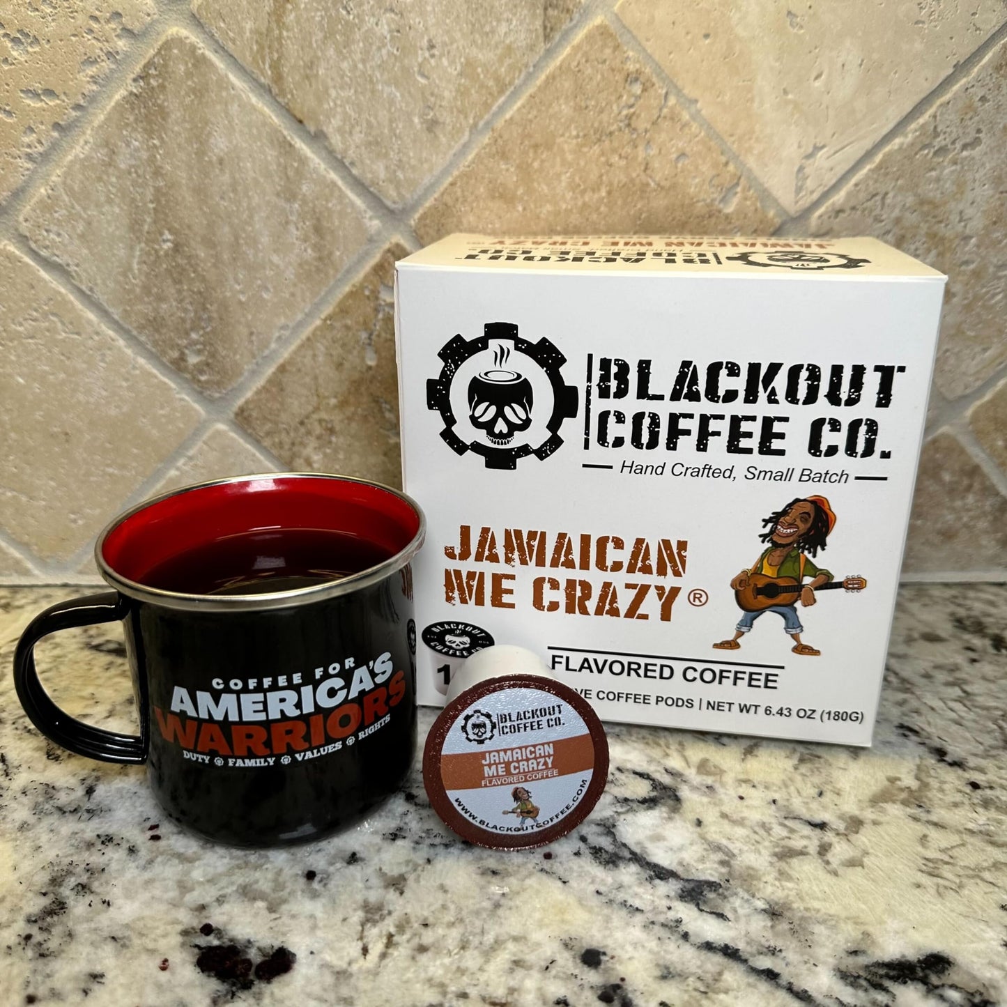 Blackout Coffee Jamaican Me Crazy Flavored Pods, Fresh Roasted In The Usa, K Cup Compatible, 18 Count Single-Serve Coffee Pods