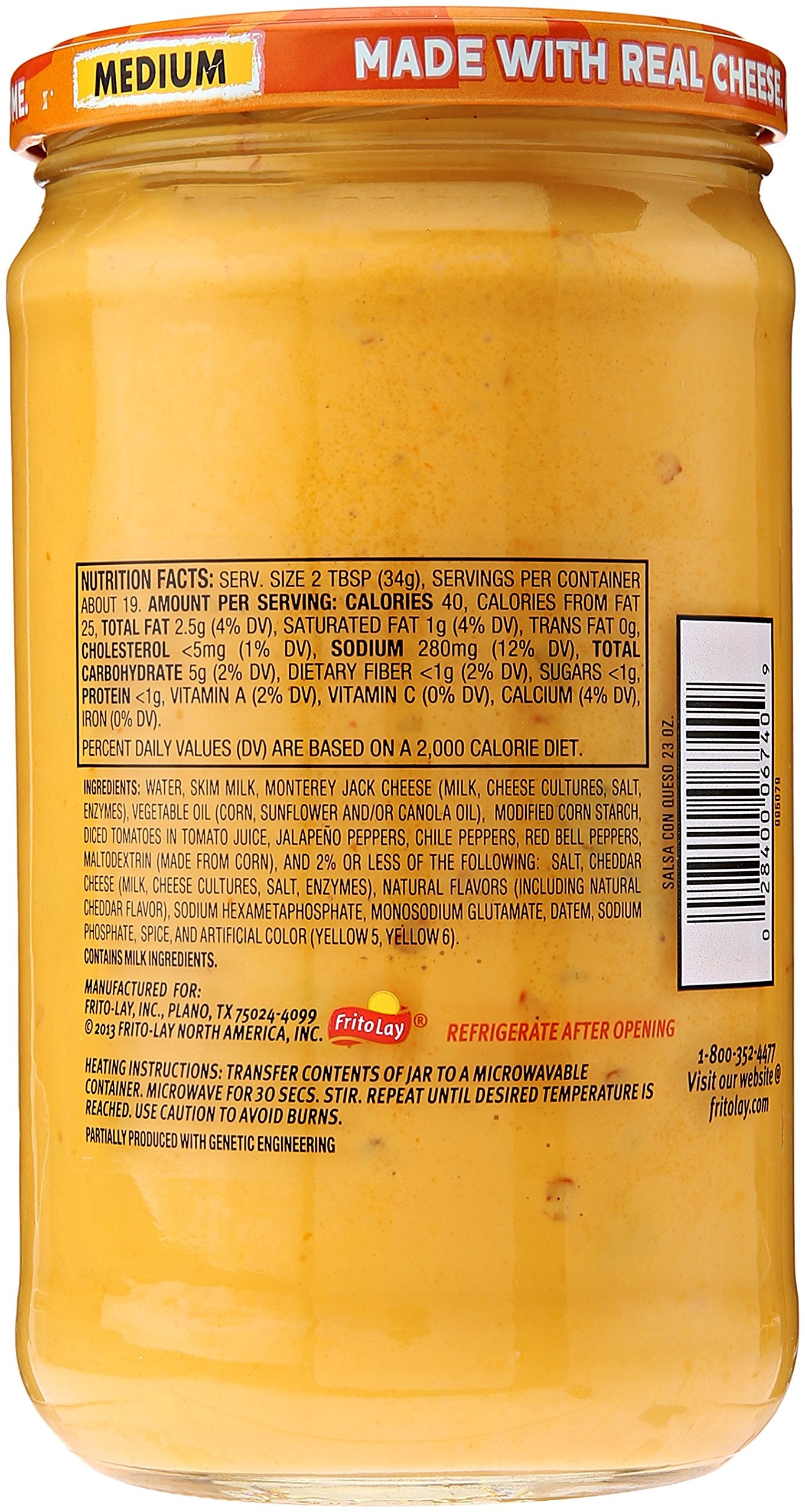 Tostitos Dip, Salsa Con Queso, Medium, 23Oz