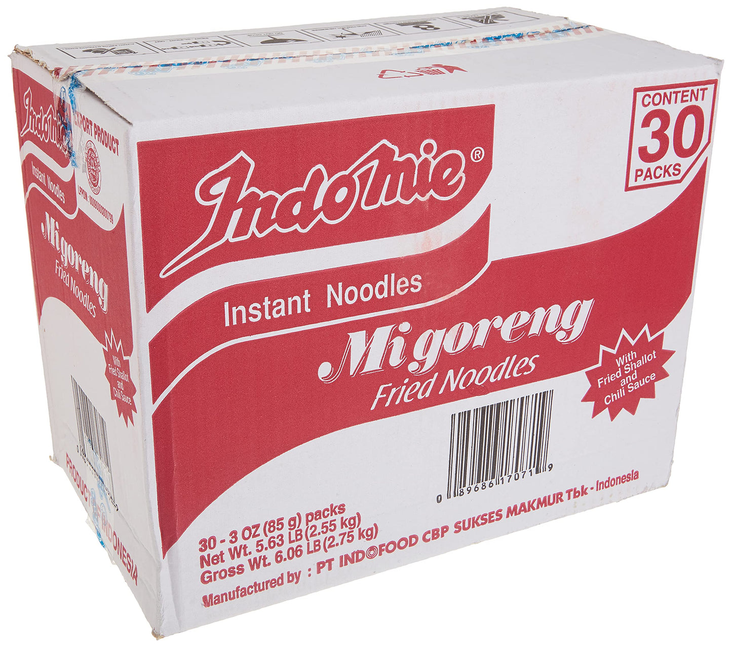 Indomie Mi Goreng Instant Stir Fry Noodles, Halal Certified, Original Flavor (Pack Of 30)