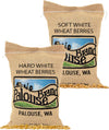Palouse Brand Certified Glyphosate Residue Free Soft White Wheat & Hard White Berries Bundle | 10 Lb (2-5 Lb Bags) | Family Farmed In Washington State