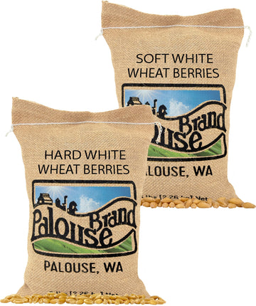 Palouse Brand Certified Glyphosate Residue Free Soft White Wheat & Hard White Berries Bundle | 10 Lb (2-5 Lb Bags) | Family Farmed In Washington State