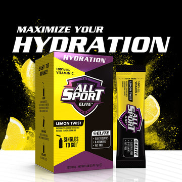 All Sport advanced - Electrolyte Hydration Performance - Lemon Twist - Singles To Go Powder Packets (10 Sticks)