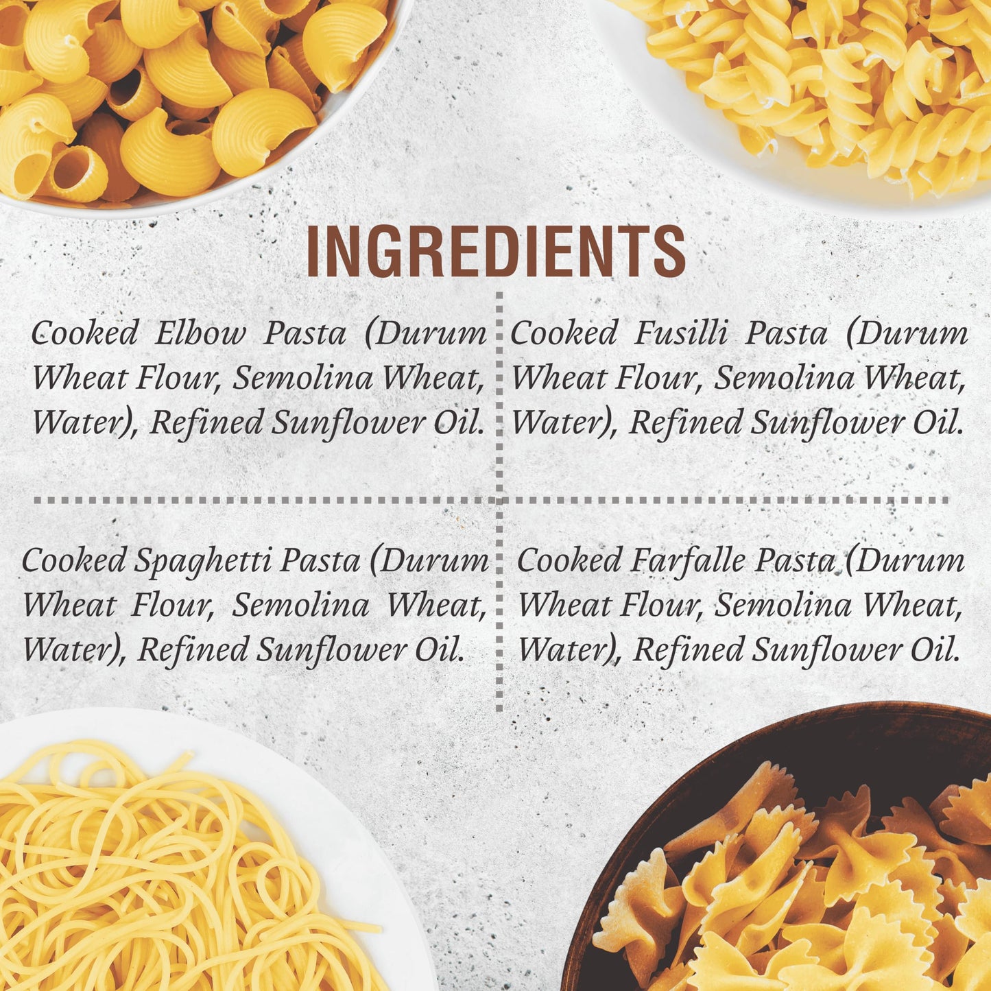 PASTA ZING Microwavable Pasta Variety Pack of 7 - 2x Elbow, 2x Farfalle, 2x Spaghetti, 1x Fusilli,