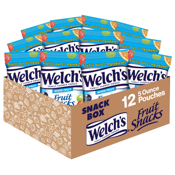 Welch'S Fruit Snacks, Mixed Fruit, Gluten Free, 5 Oz Bags (Pack Of 12)