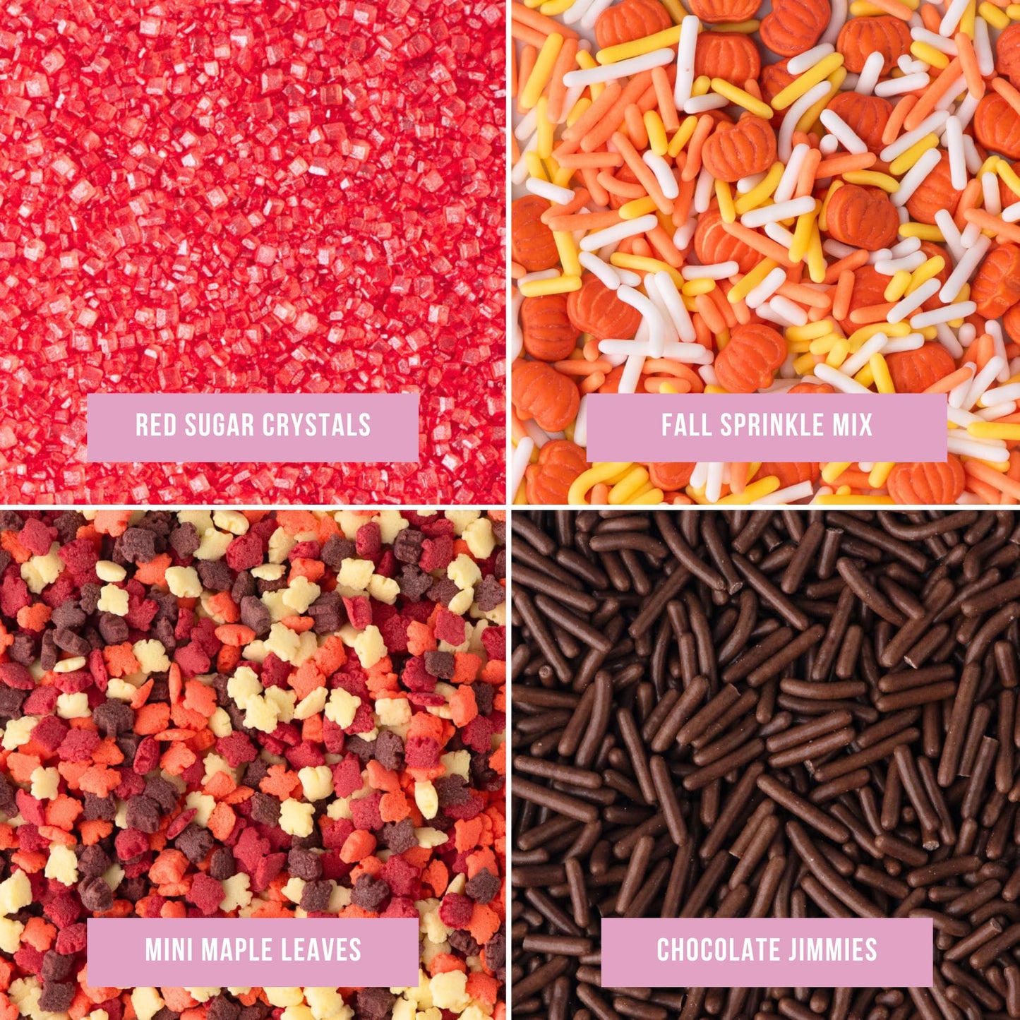 Sweets Indeed Fall Sprinkles, Leaf Shapes, Edible Sprinkle Mix, 4 Pack, 11.57 oz
