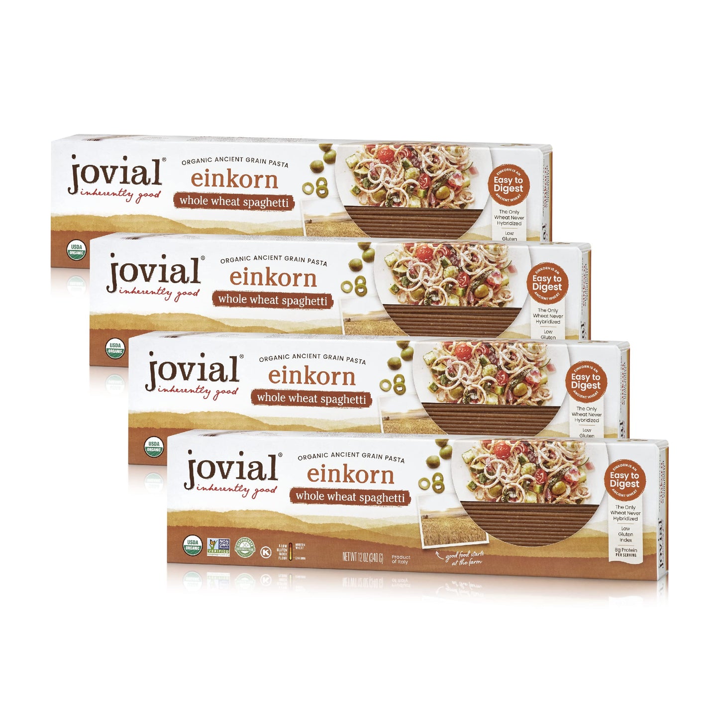 Jovial Einkorn 100% Organic Whole Grain Spaghetti - Einkorn Pasta, High Protein, USDA Certified Organic, Lower Carb, Made in Ita