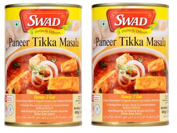 Swad Ready To Eat Paneer Tikka Masala Instant Mix Vegetarian Heat & Eat With No Added Preservative - 450 Grams (Pack Of 2)