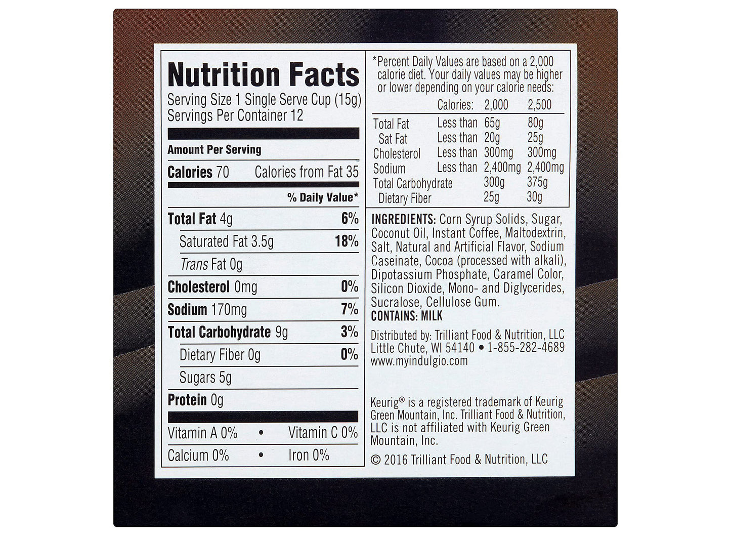 Indulgio English Toffee Single Serve Medium Roast Brew Cups, 12 Count