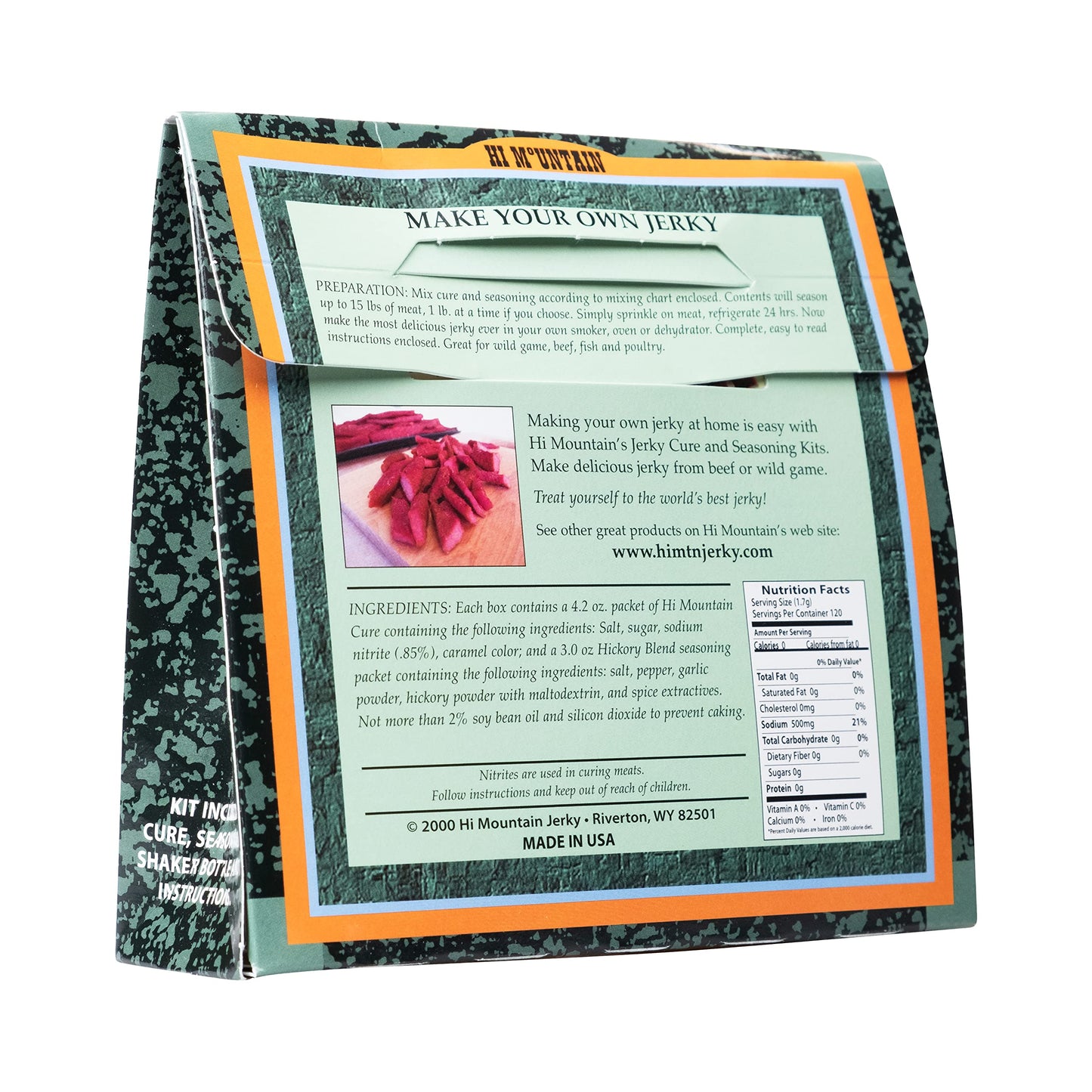 Hi Mountain Jerky Seasoning and Cure Kit - Hickory Blend, 8 Ounce, Model 003C-X, Perfect for Beef, Venison, Elk, & Deer