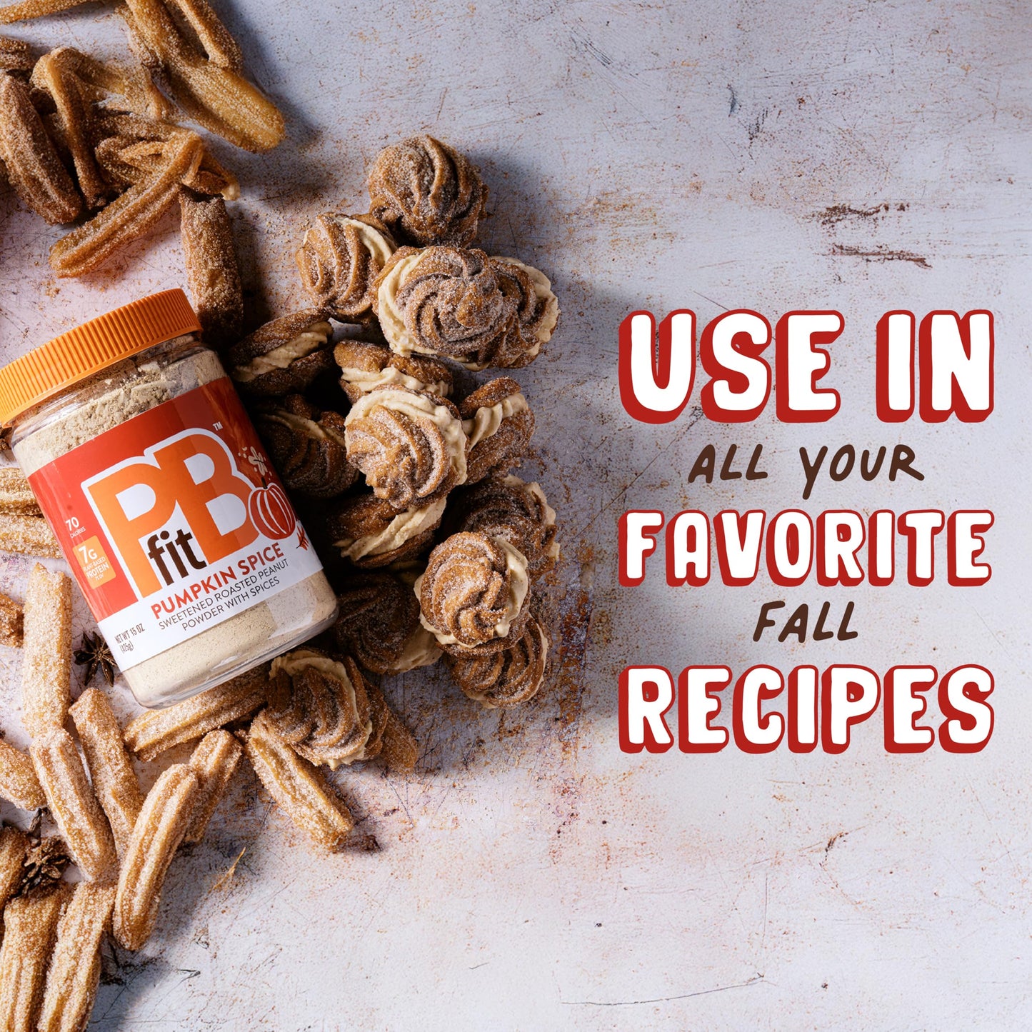 PBfit Pumpkin Spice All-Natural Peanut Butter Powder, Powdered Peanut Spread From Real Roasted Pressed Peanuts, 15 Oz