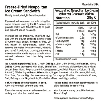 Backpacker'S Pantry Astronaut Freeze Dried Neapolitan Ice Cream, One Serving Pouch