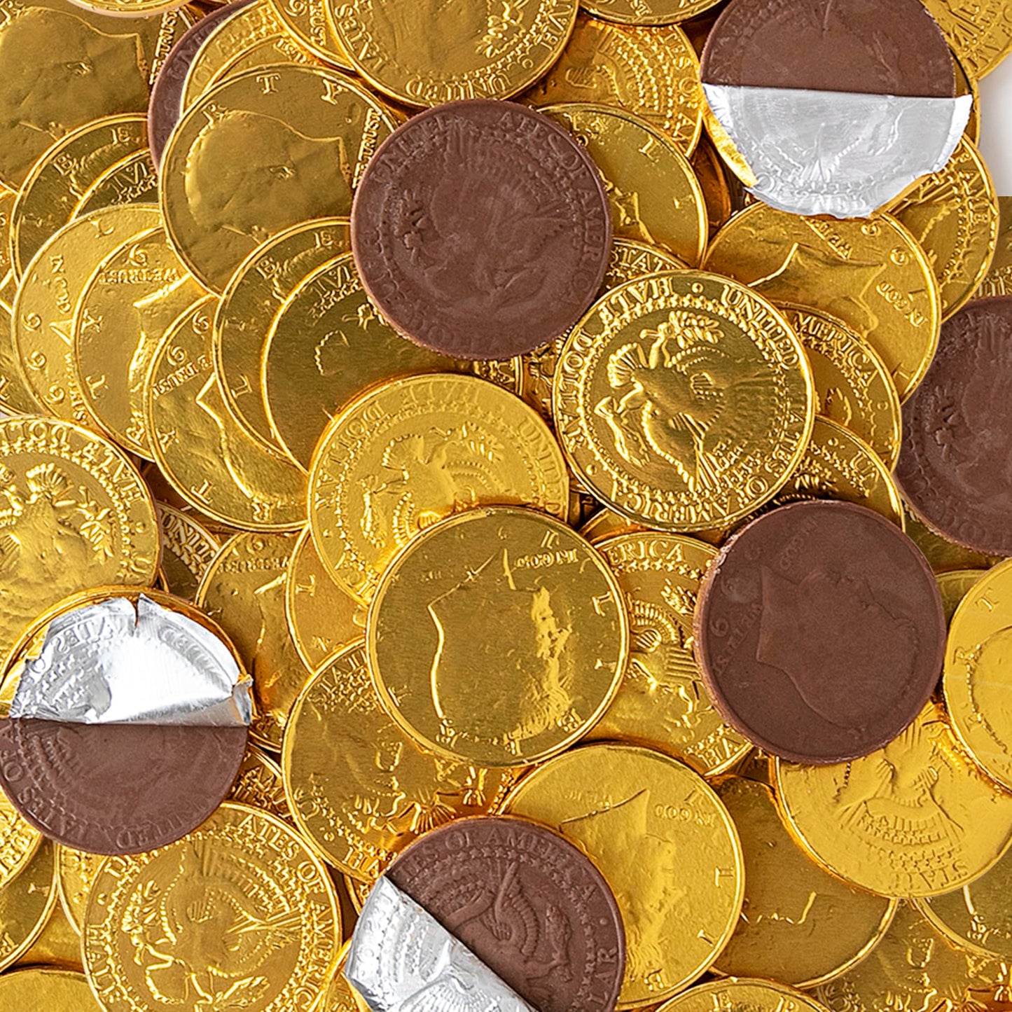 The Snackery Large Kennedy Half Dollar Gold Foil Milk Chocolate Coins, 180 Individually Wrapped, 2 lb