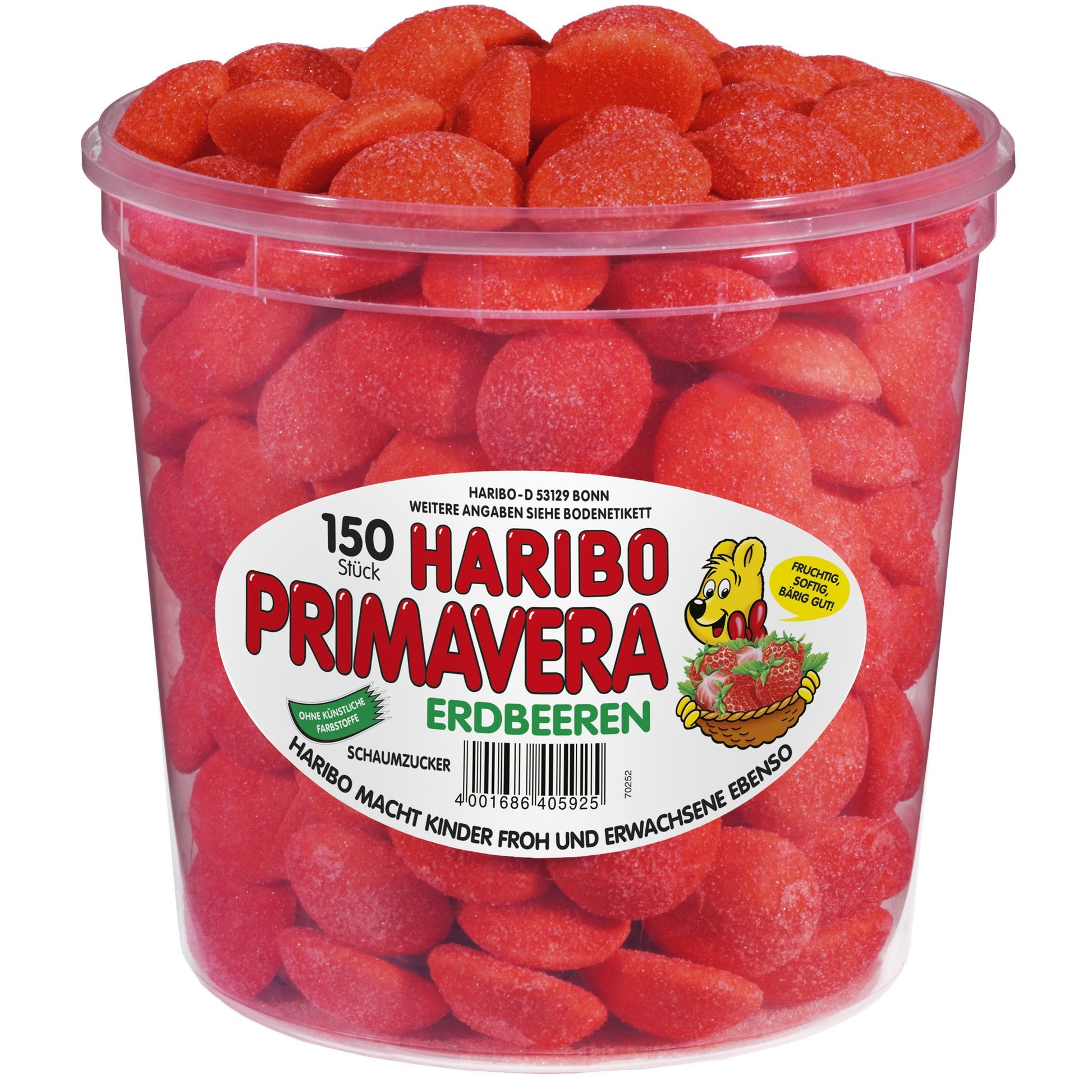Haribo Primavera Erdbeeren ( Haribo Primavera Strawberries ) , 1 Pack (1 X 1,05 Kg Dose)