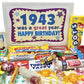 Retro Candy Yum ~ 1943 81St Birthday Gift Box Nostalgic Candy Mix From Childhood For 81 Year Old Man Or Woman Born 1943 Jr