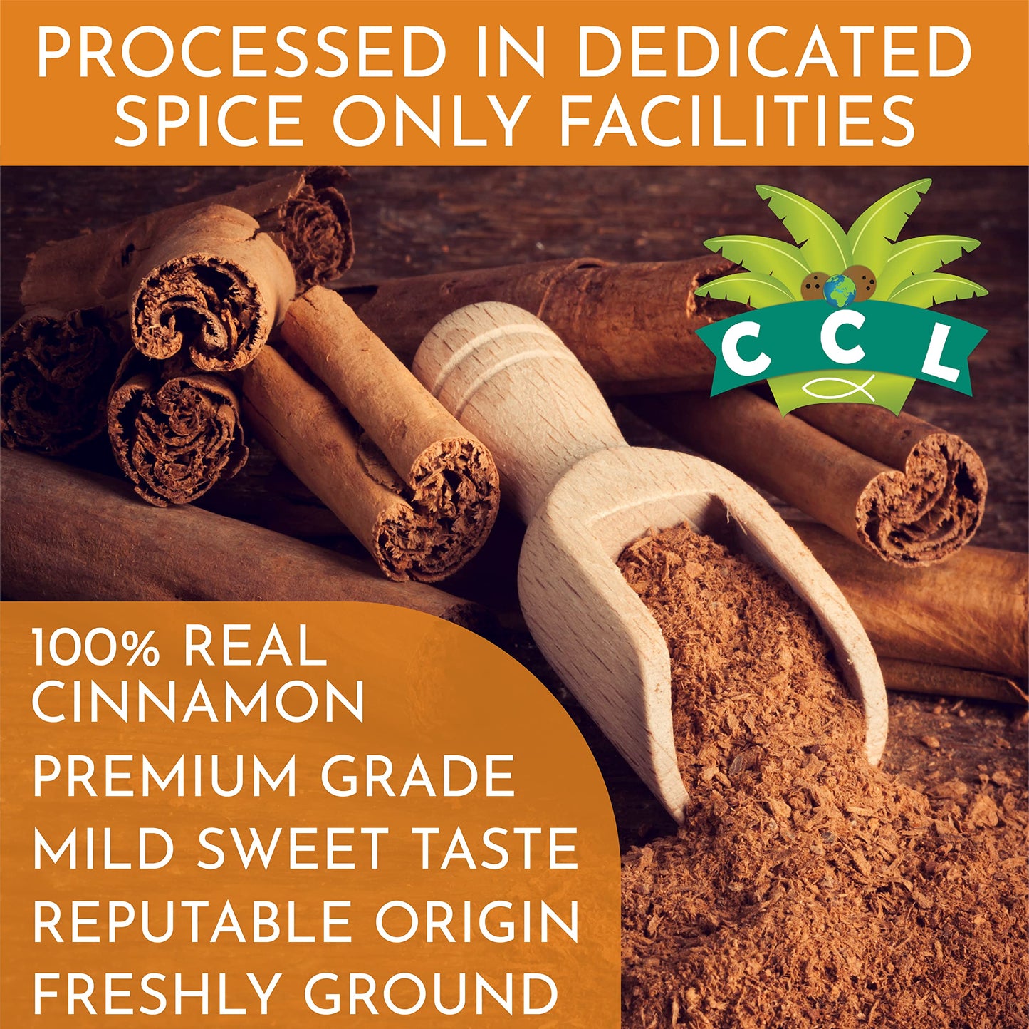 Organic Ceylon Cinnamon Powder 1 Lb - True Raw Ground Sri Lanka Cinnamon Powder - Enhanced Grade Mild, Naturally Sweet Spice For Health & Food - W/Ebook