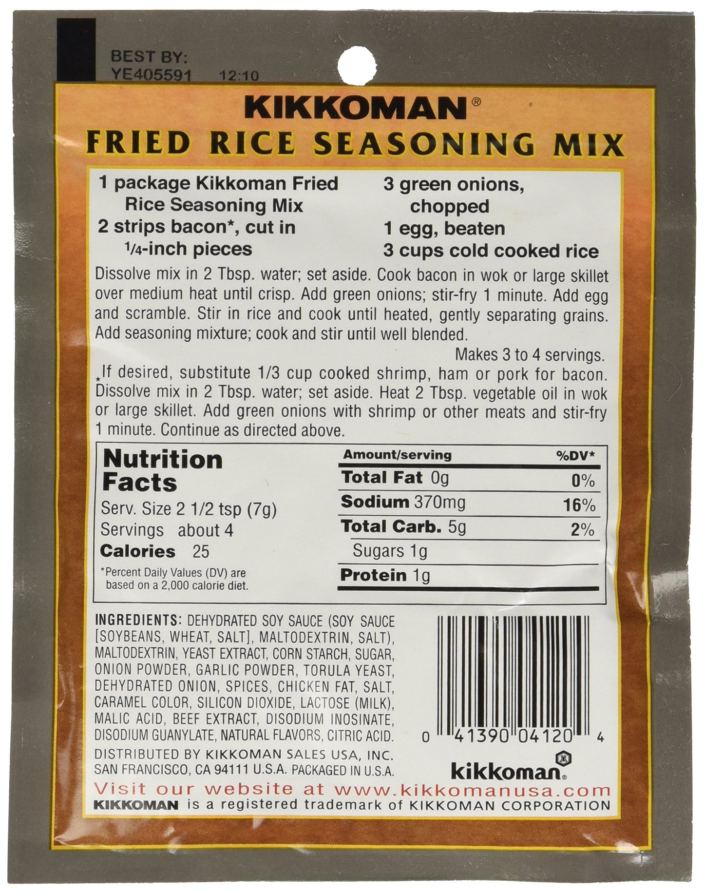 Kikkoman Fried Rice Seasoning Mix, 1-Ounce Pack (Pack of 24)