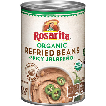 Rosarita Spicy Jalapeno Refried Beans, 16 Oz. (Pack of 12)