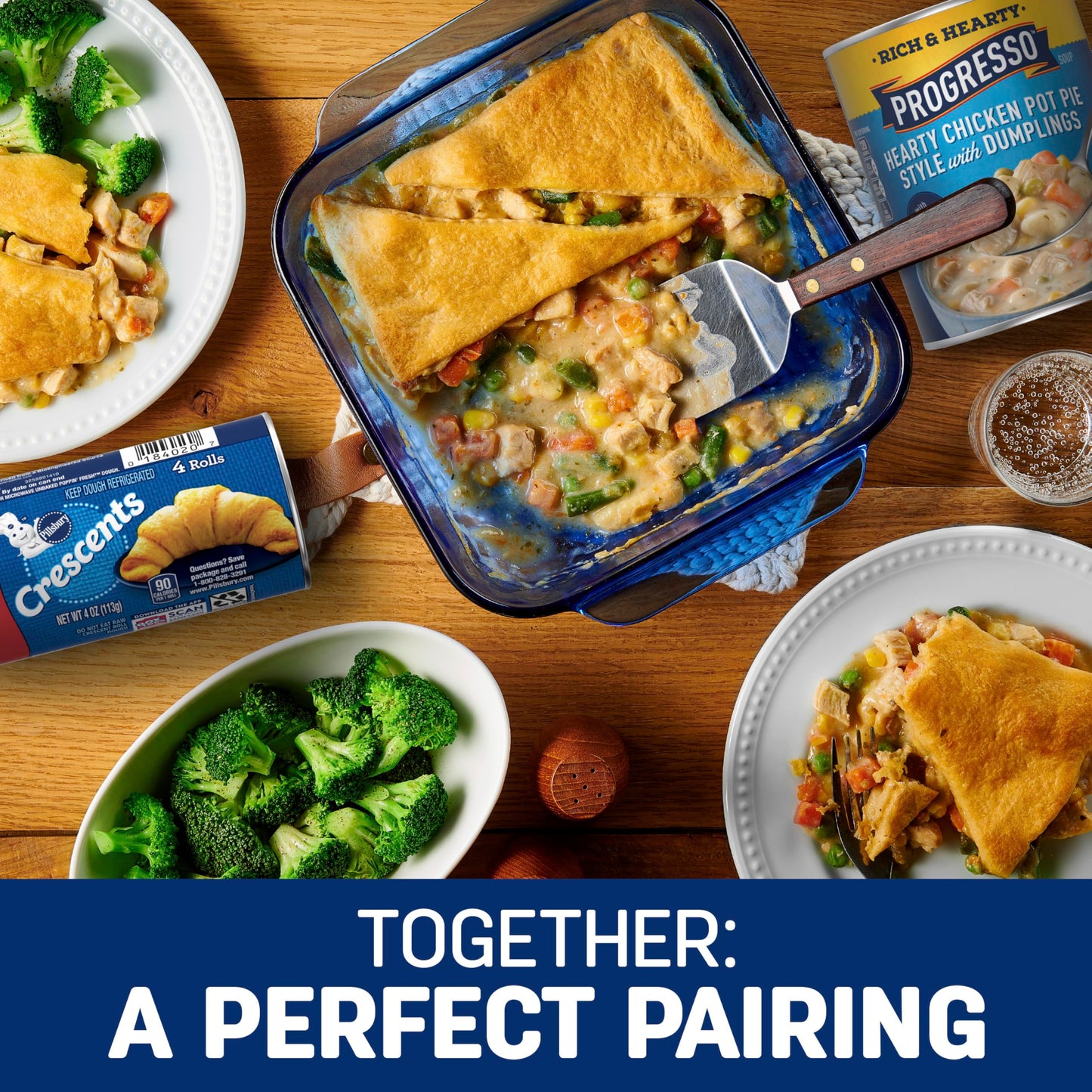 Progresso Hearty Chicken Pot Pie Style with Dumplings Soup, Rich and Hearty Canned Soup, 18.5 oz