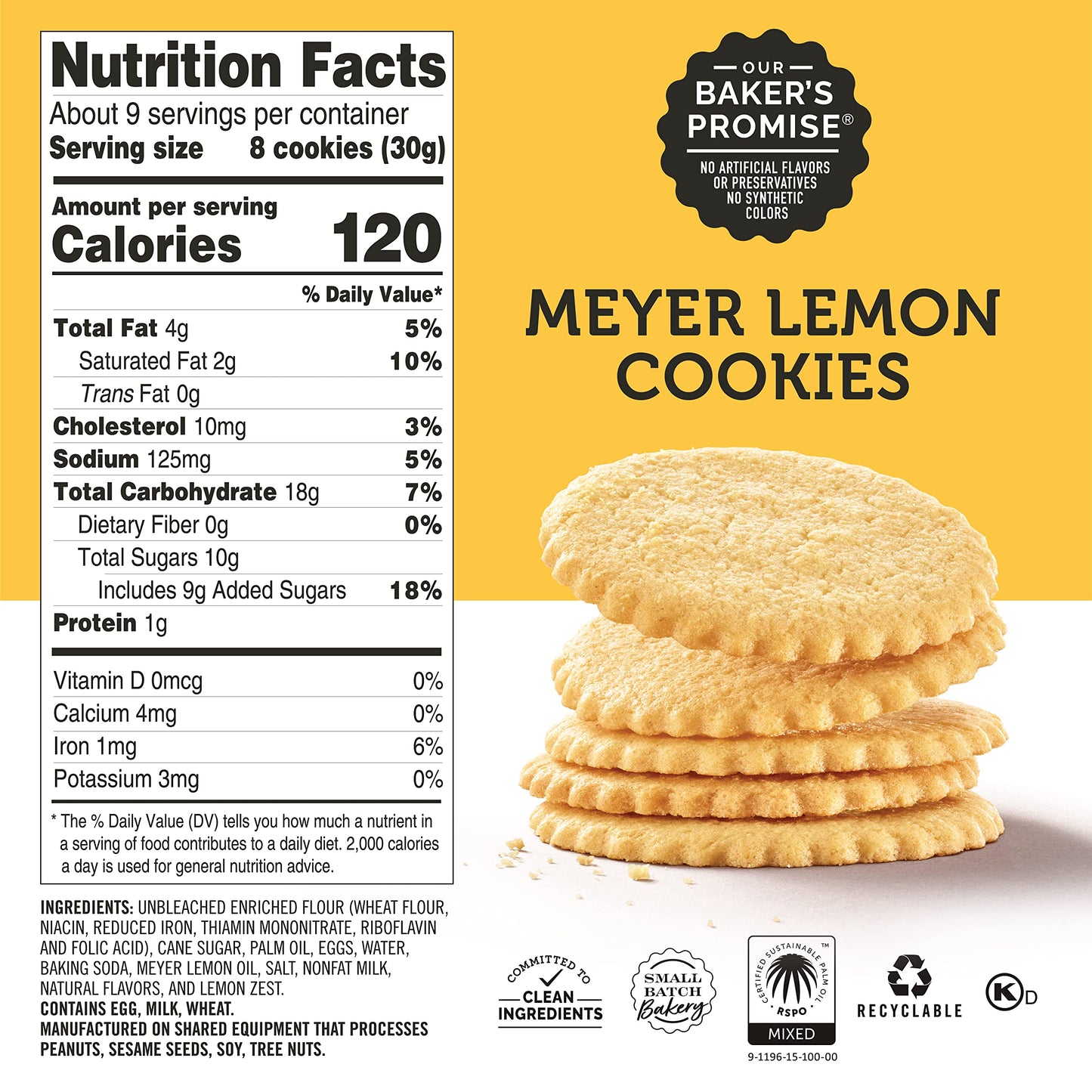Deweys Bakery Meyer Lemon Moravian Cookie Thins | Baked In Small Batches | Real, Simple Ingredients | Time-Honored Southern Bake