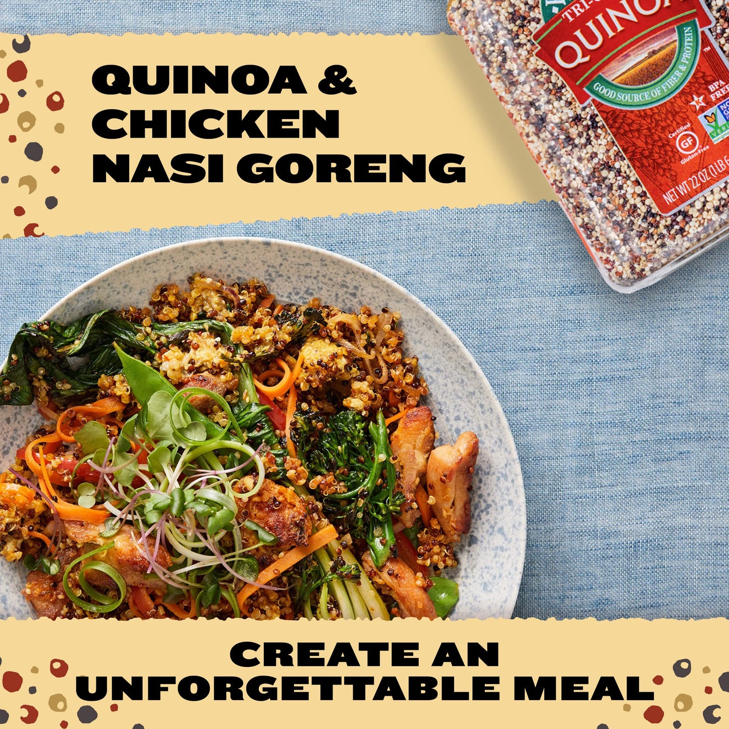 Riceselect Tri-Color Quinoa, Premium Gluten-Free Seed, Star-K Kosher, And Non-Gmo Quinoa, 22-Ounce Jar